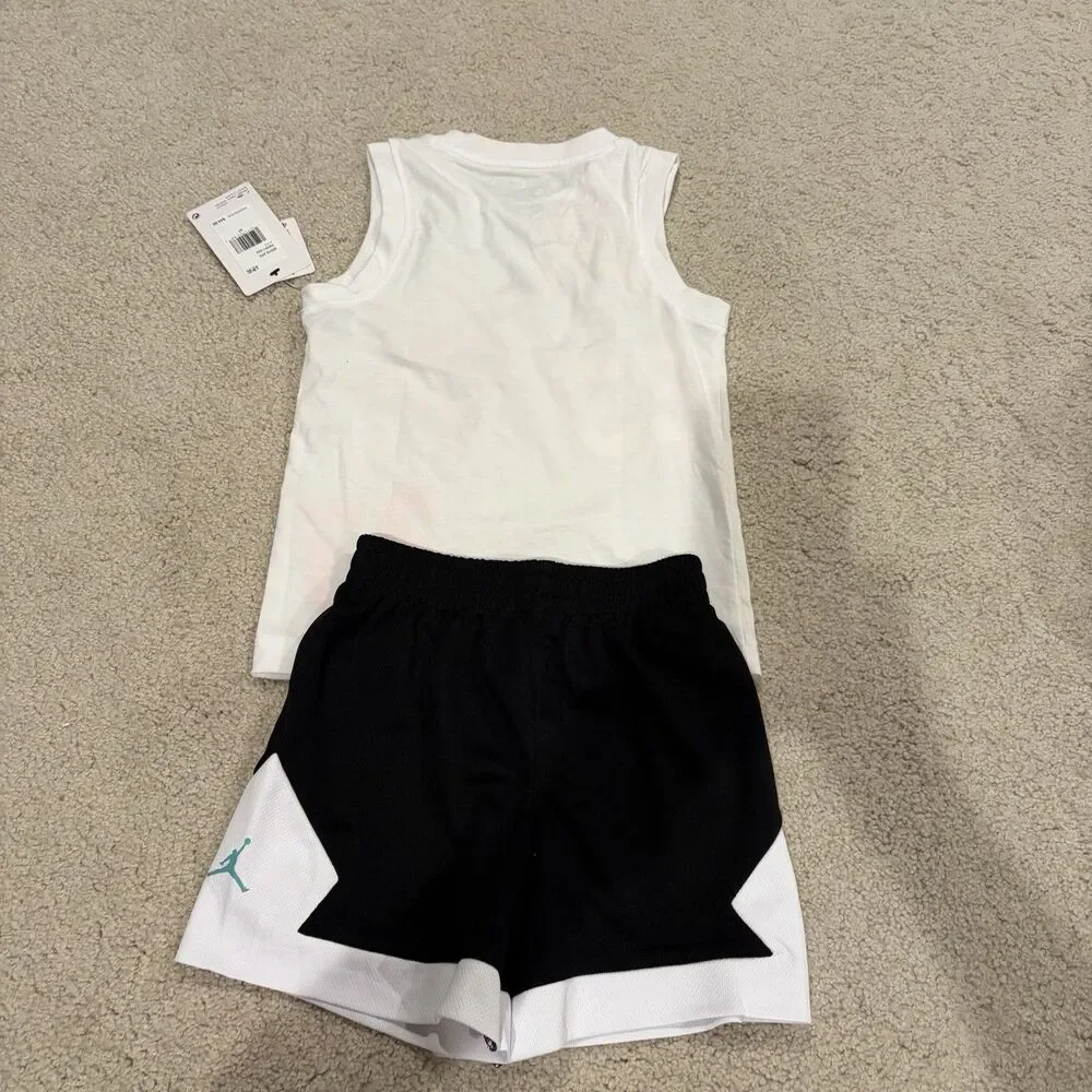 NWT Jordan Little Boys 23 All Over Print 2-Piece Tank Top & Shorts Set Size 4T
